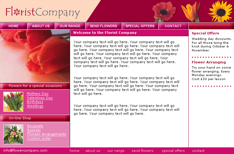 Template T02 - Red/Pink