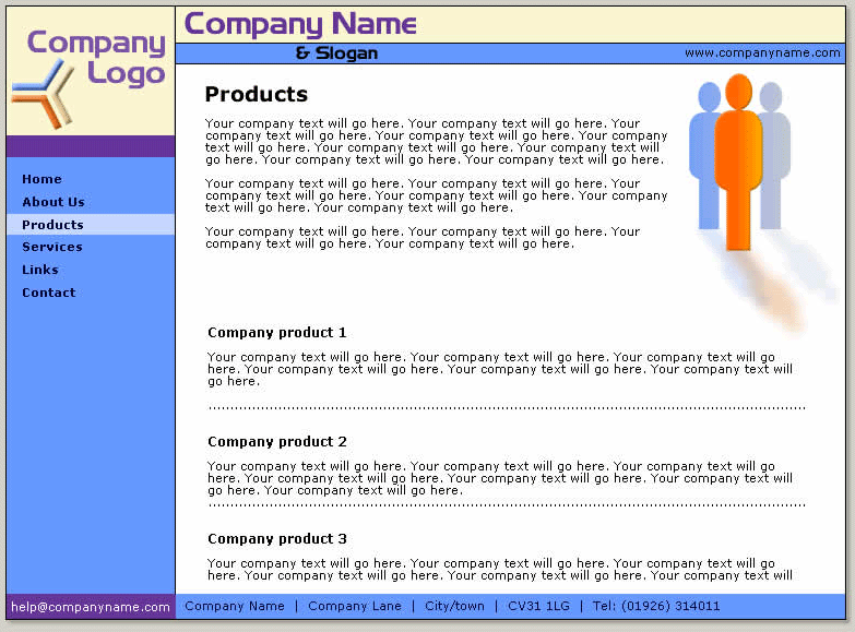 emplate T07 - Blue/Purple homepage